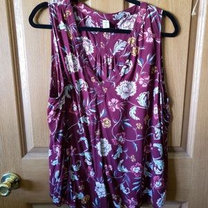 Old Navy Burgundy Floral Blouse